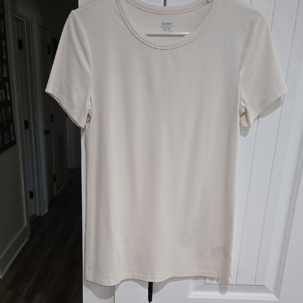 Old Navy Cream Short Sleeve Tee Medium Tall